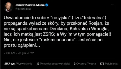 vrim - @granatzkulkami: Wg samego Korwina Rosjanie są otumanieni sowiecką propagandą: