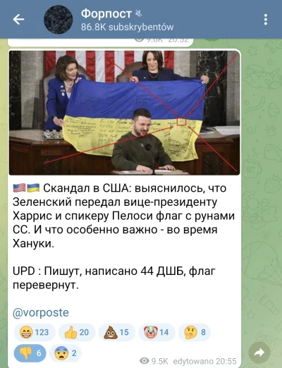Pan_Prezydent - Ruska propaganda sprzed kilku dni: na fladze od Zelenskiego dla USA s...