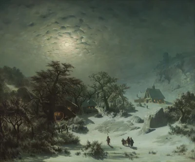 Lifelike - Zimowa noc; Adolf Kosárek
olej na płótnie, 1857 r., 126,5 x 146,5 cm
#ar...