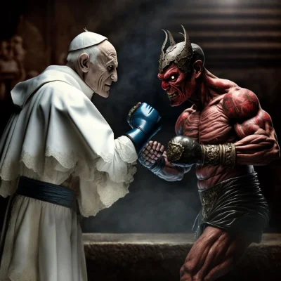 ulele - @ulele: 12. Papież boksuje z demonem