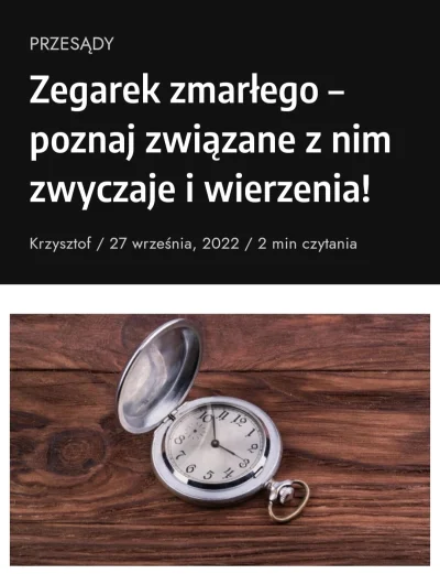 depcioo - Przyjęlibyscie zegarek po zmarłym bliskim?
Czy fakt, że bliski umarł mając ...