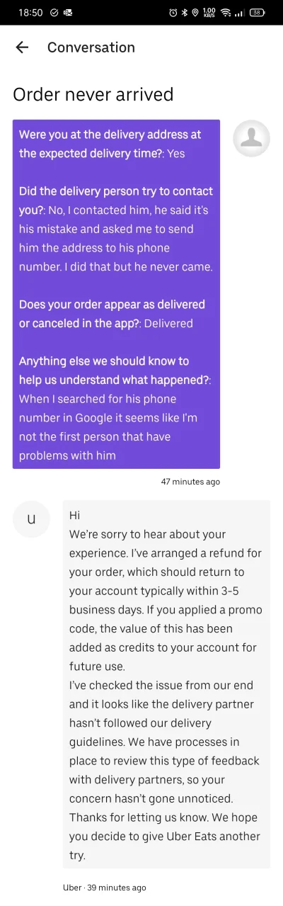 Dostojewski - #oszukujo 
Chyba jakiś nowy #scam się rozpowszechnia na #ubereats xD
...