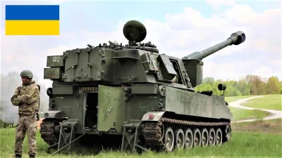 A.....r - #norwegia #ukraina #wojna #wojsko 

Armatohaubica M109 w akcji w Ukrainie...