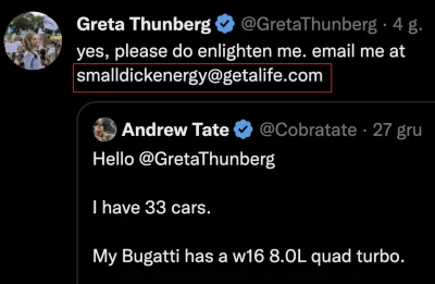 popierduuka - Obrzydliwy, prymitywny i seksistowski wpis Grety Thunberg na Twitterze
...