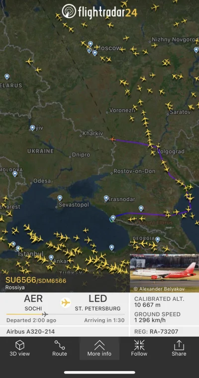 Madridista98 - Kamikadze? Na granicy zniknął.
#flightradar24 #samoloty #ukraina #ros...