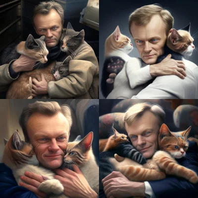 Nie_quatschen - To nie prawda że tylko Jarosław lubuje się w kotach. 
#midjourney #be...