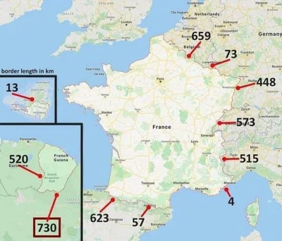 TurboPineska - #francja #mapporn #geografia #ciekawostki
Francja najdłuższą granicę m...