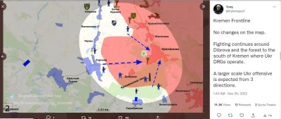 56632 - #wojna #mapy Ukraińcy mają Kreminną jak na widelcu RUS musi miec tam cieplutk...