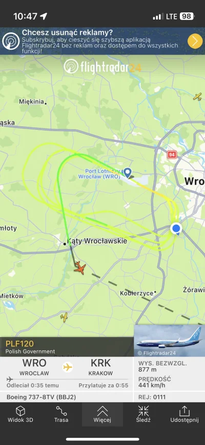 takze_tego - Po co tyle kołek kręcił zanim poleciał na Kraków? #flightradar24