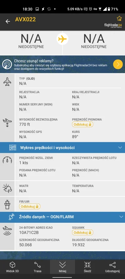 meetom - Wie ktoś może co to lata nad #krakow? 
W #flightradar24 jest oznaczony jako ...