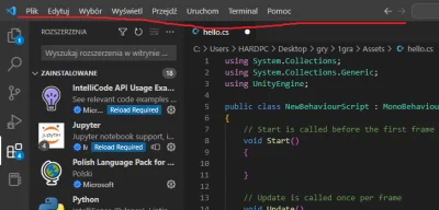 fuul7 - robiłem reinstall visual studio i brakuje mi wielu rzeczy w pasku menu, ktoś ...