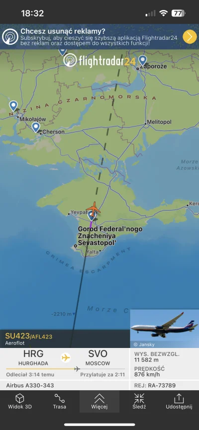 truskawkanatorcie - A ten co?!

#wojna
#flightradar24 
#ukraina
#rosja