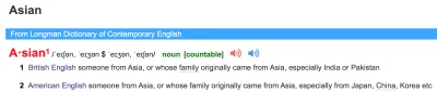 powaznadecyzja - @Rejestracya: W brytyjskim angielskim określenie "Asian" odnosi się ...