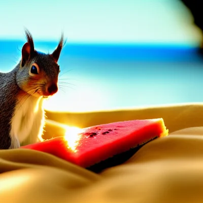 szczesliwa_patelnia - Dobrej nocy życzy Wam plażowa wiewiórka z arbuzem ʕ•ᴥ•ʔ

#dob...