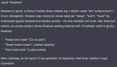 aptitude - Język "Kwakwa"

#jezykiobce #chatgpt