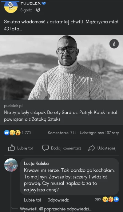 mirekniezwyboru - @mirek_wyklety: komentarz pod postem na fb pudelek dalej wisi