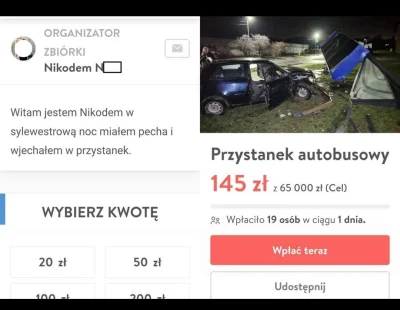 G.....1 - Typ #!$%@? rozjechał przystanek a teraz zbiera na jego odbudowę. Dodatkowo ...