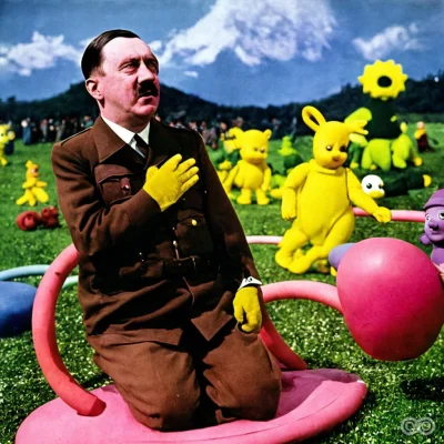 jobaki - Adolf Hitler i Teletubisie #smieszneobrazki #midjourney #hitler