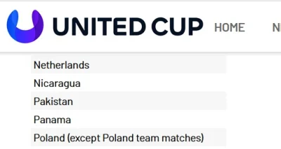 Logan00 - @w__k: tak, tvp kupiło mecze Polaków https://www.unitedcup.com/en/tournamen...