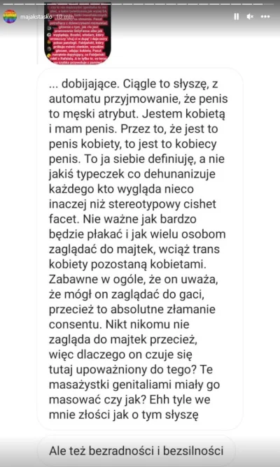 text - Pamiętajcie, penis nie jest męski atrybutem, to skrajne wyjątki decydują, czym...