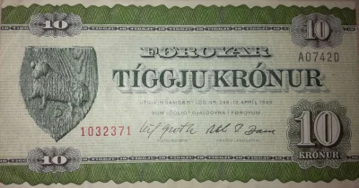 IbraKa - 10 koron z Wysp Owczych z roku 1974 (｡◕‿‿◕｡) 
#banknoty #numizmatyka