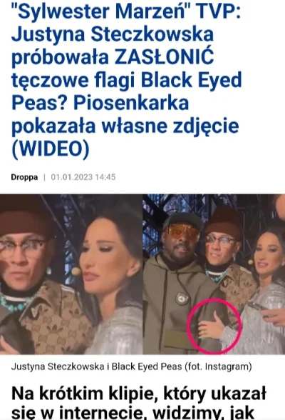 Kantorwymianymysliiwrazen - Steczkowska na Sylwestrze TVP robiąc sobie foto z Black E...