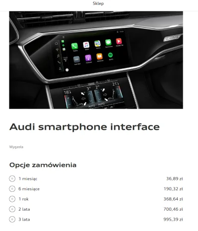 howyoulikeme - W Audi żeby mieć CarPlay niestety już teraz też trzeba dopłacić...