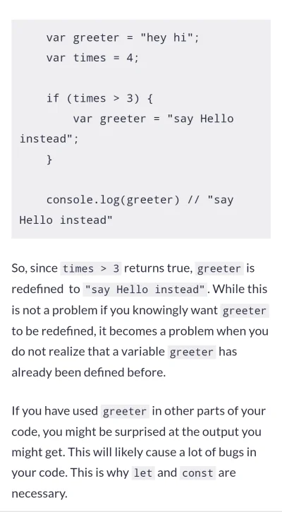 massejferguson - #javascript
To oznacza że jeżeli zredefiniowaliśmy var greeter to w...