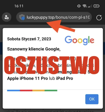 sekurak - Zainfekowali Wykop / OLX? A może Twój telefon? Nie, takie popupy to scam re...