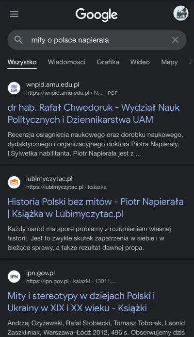 Mjj48003 - Po wpisaniu frazy „mity o Polsce Napierała” na pierwszym miejscu wyskakuje...