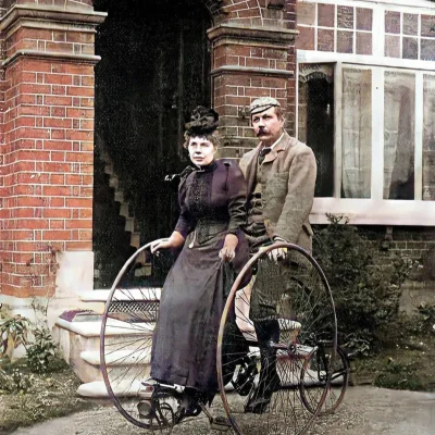 cheeseandonion - >Arthur Conan Doyle and his first wife Louise on a bicycle made for ...