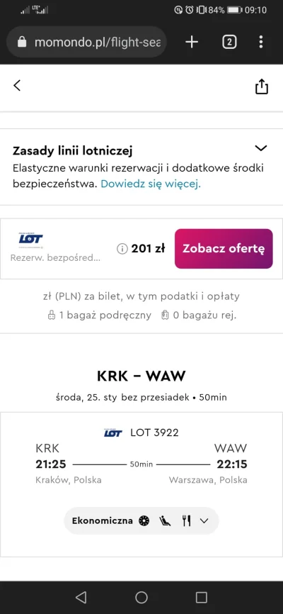 sebi20 - Lotem z KRK -> WAW podobna cena jak pociągiem ;-) a są jeszcze inne linie w ...