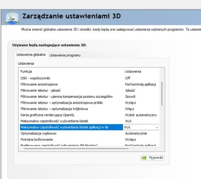 pionic - @nowywinternetach: Panel sterowania Nvidia -> Ustawienia 3D -> Zarządzaj ust...