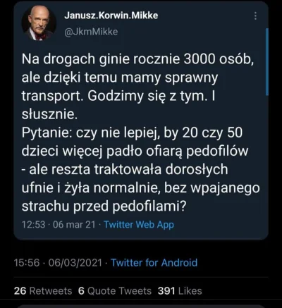 Jariii - @AntyKuc: Z tą pedofilią to się zdecydowanie przesadza. Korwin ci wyjaśni ( ...