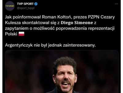 CzystaOdra - PZPN miało się kontaktować z Diego Simeone. Jego pensja w Atletico to ok...