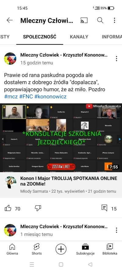 JulianGangol - Bydle wrzuca post na spolecznosc yt kolo godz 1 w nocy i mamrocze cos ...