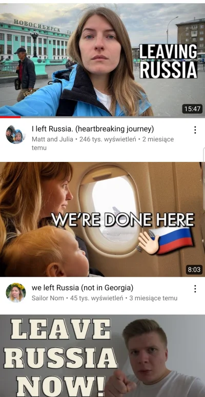 dotnsau - Przejrzałem sobie na YouTube frazę "I left Russia" I "we left Russia" i wyd...