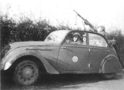 francuskie - Peugeot 202 wprowadzony w 1938 r. 
tu wersja z czasów II Wojny Światowe...