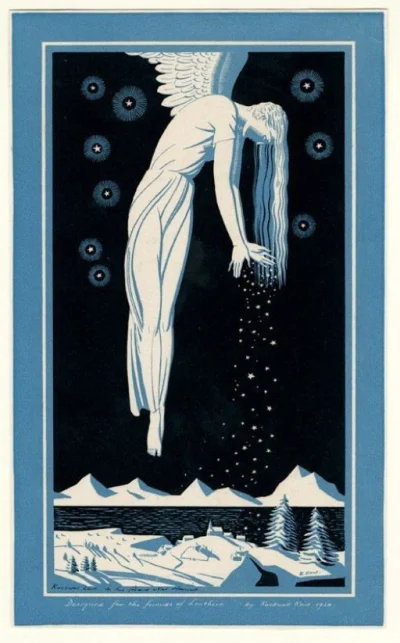 GARN - #sztuka #art autor: Rockwell Kent, Christmas Card (1928) color wood engraving,...
