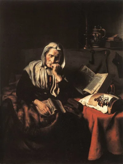 rakaniszu - Nicolaes Maes - Old Woman Dozing (1656)
#sztukadoyebana