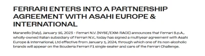 JarekOwicz - Ferrari podpisało dzisiaj umowę z Asahi Europe gdzie od 2024r ma pojawia...
