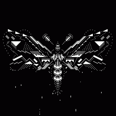 GARN - #pixelart #gif autor: Takashi Komiyama, 濡れ蛾 (Damp moth)