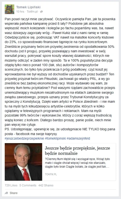 LaPetit - > Pan poseł raczył mnie zacytować. Oczywiście pamięta Pan, jak ta piosenka ...