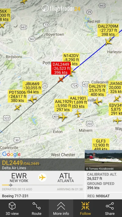 K....._ - #squawk7700 #7700 Delta Air Lines zgłosiła emergency
DL2449 from New York t...