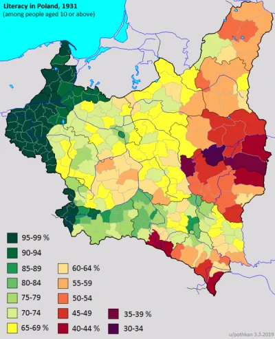 InformacjaNieprawdziwaCCCLVIII - Odsetek ludności umiejącej czytać i pisać. Polska, 1...