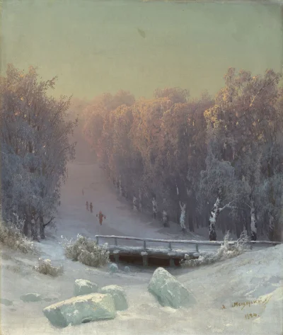 Hoverion - Arseny Meshchersky (1834-1902)
Zimowy wieczór w lesie, 1884, olej na płót...