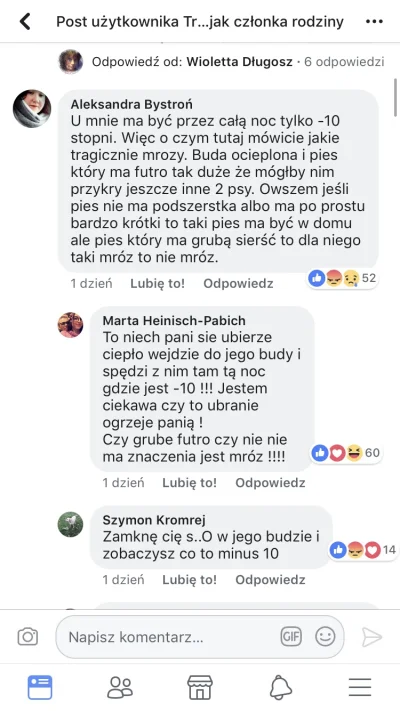 Wku - Poszedł jakiś apel na fejsie, żeby brać psy do domu bo jest zimno. Z ciekawości...