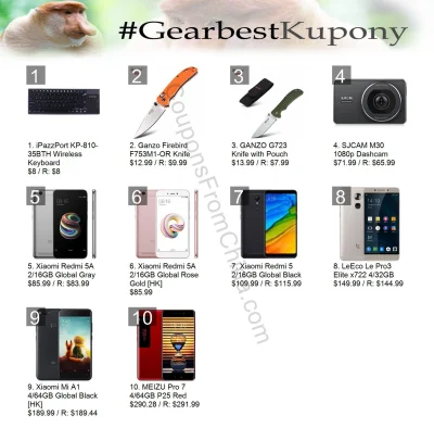 n_____S - Witam w tagu #GearbestKupony,
poniżej publikuję kupony ze sklepu interneto...