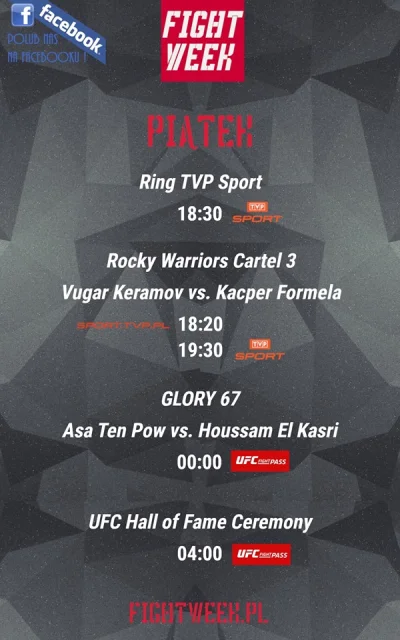 Poortland - #boks #mma #ufc
#fightweek 

Dzisiaj gala Hall of Fame UFC