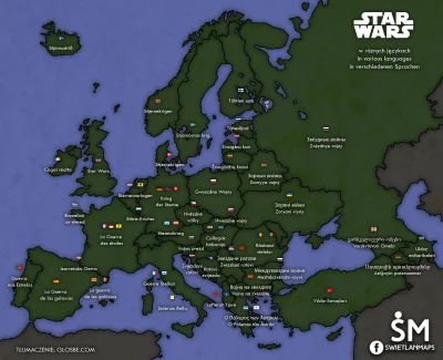 wdroge - Star Wars w językach europy.
#starwars #ciekawostki #gwiezdnewojny #mapporn
